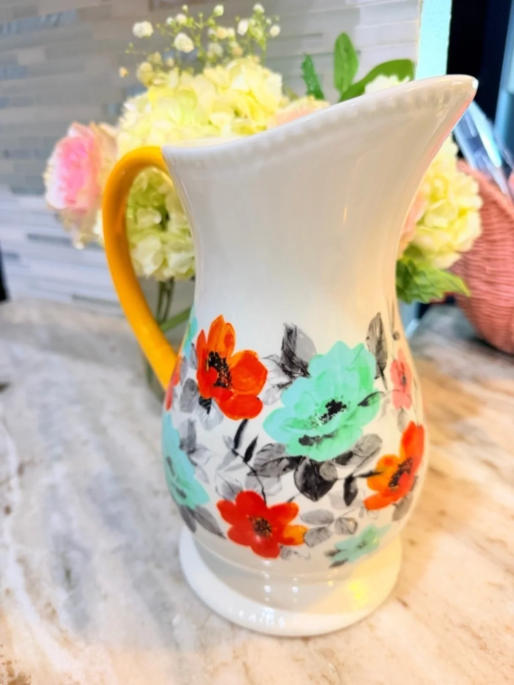 Pioneer Woman  Flea Market 2 Quart Pitcher Floral Design